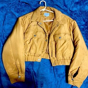 Tan puffy crop jacket